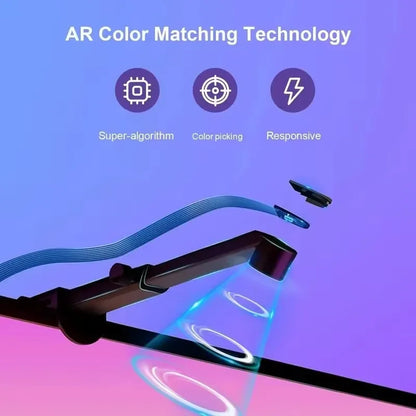 Smart RGBIC LED Backlight Strip – Color Sensor, Music Sync & App Control for PC & TV Gaming Setup